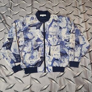 VTG 80s All Over Print Jacket XL Old Hollywood John Wayne Mae West Clark Gable